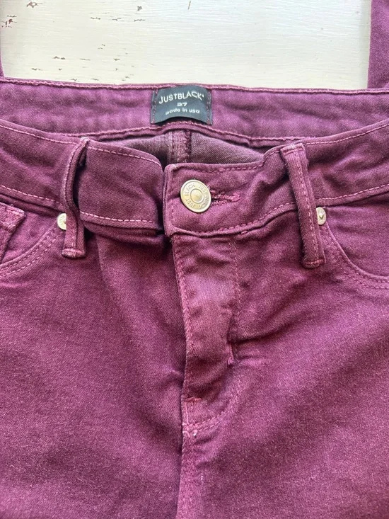 Just Black Addison Women’s Skinny Jeans/Jeggings Size 27/4 Burgandy - Picture 3 of 7
